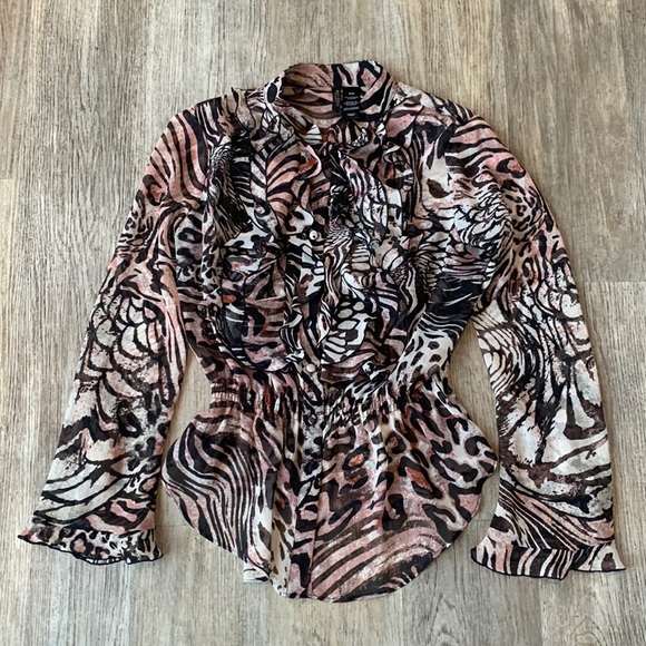 Bisou Bisou ruffle cinch waist top - Picture 1 of 9